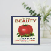  fruitkrattenlabel Art, tomaten, uitnodiging (Staand voorkant)