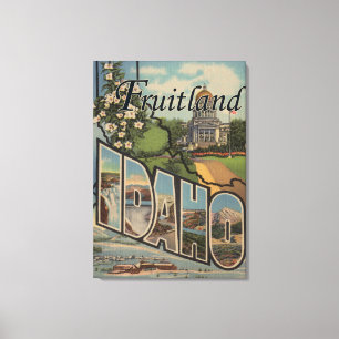 Fruitland, Idaho - Grote letterscènes Canvas Afdruk