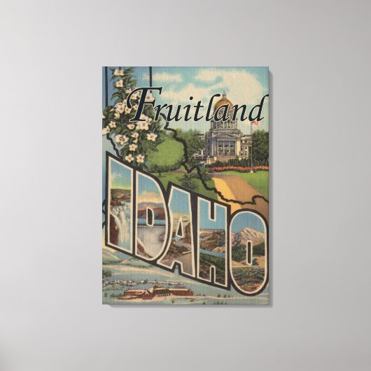 Fruitland, Idaho - Grote lettertjes Canvas Afdruk (Voorkant)