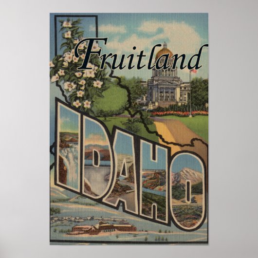 Fruitland, Idaho - Grote lettertjes Poster (Voorkant)
