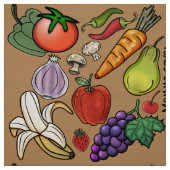 Fruitliefhebbers en veggie liefhebbers stof (Swatch)