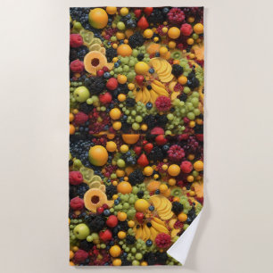 Fruitliefhebbers Geniet Kleurrijk Schotel, Strandlaken