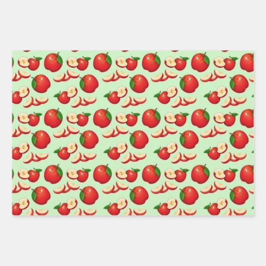 fruitliefhebbers met een schattig appelpatroon inpakpapier vel (Voorkant)