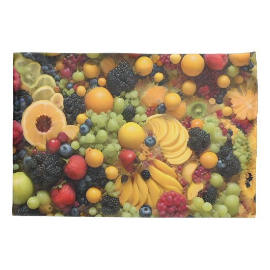 Fruitliefhebbers verrukken kleurrijke fruitschotel kussensloop (Achterkant)