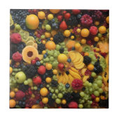 Fruitliefhebbers verrukken kleurrijke fruitschotel tegeltje (Voorkant)