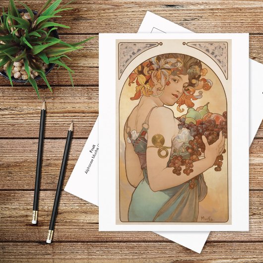 fruitlithograaf Alphonse Mucha Briefkaart