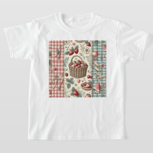 Fruitmand geruite pret t-shirt (Laagn)