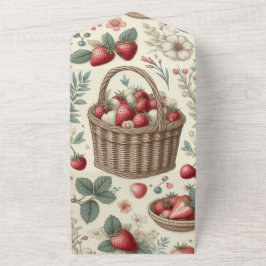 Fruitmand Gingham Plezier All In One Uitnodiging