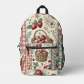 Fruitmand Gingham Plezier Bedrukte Rugzak (Voorkant)