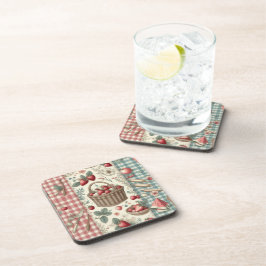 Fruitmand Gingham Plezier Bier Onderzetter