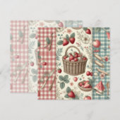 Fruitmand Gingham Plezier Save The Date (Voorkant / Achterkant)