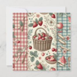 Fruitmand Gingham Plezier Save The Date