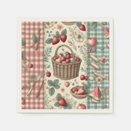 Fruitmand Gingham Plezier Servet