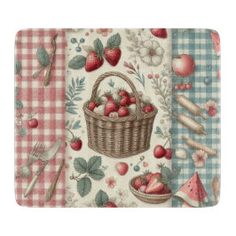 Fruitmand Gingham Plezier Snijplank