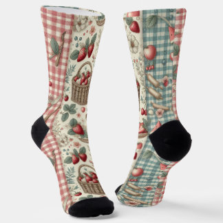 Fruitmand Gingham Plezier Sokken