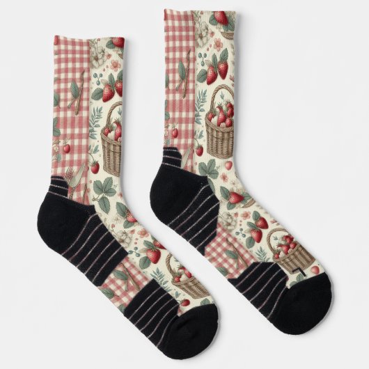 Fruitmand Gingham Plezier Sokken (Rechts)