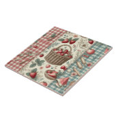 Fruitmand Gingham Plezier Tegeltje (Zijkant)