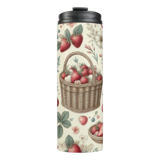 Fruitmand Gingham Plezier Thermosbeker (Voorkant)