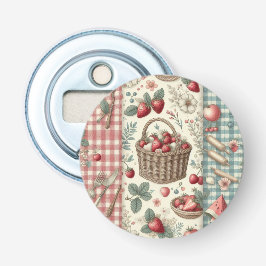 Fruitmand Gingham Pret Button Flesopener