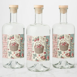 Fruitmand Gingham Pret Likeurfles Etiket