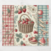 Fruitmand Gingham Pret Likeurfles Etiket (Enkel label)