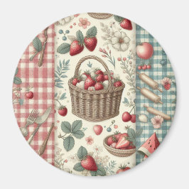 Fruitmand Gingham Pret Magneet