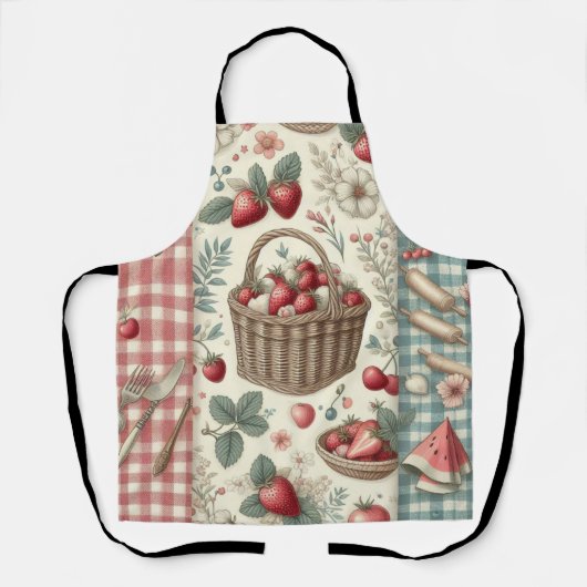 Fruitmand Gingham Pret Schort (Voorkant)