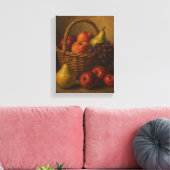 Fruitmand Stilleven met peren en appels Canvas Afdruk (Insitu (Woonkamer))