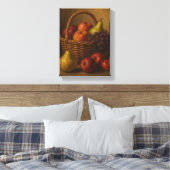 Fruitmand Stilleven met peren en appels Canvas Afdruk (Insitu (Slaapkamer))