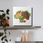 fruitmand tegeltje<br><div class="desc">Fantastisch uitziende vruchten worden in een mand verpakt. Aantrekkelijke  grafische weergave die alle plezier en plezier van zomers uitstraalt .Met dank aan wijngaarden. U kunt de achtergrondkleur wijzigen .( Aanpassen/Bewerken/achtergrond )</div>