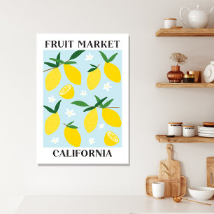 Fruitmarkt Californië Geel citroenvoer Canvas Afdruk