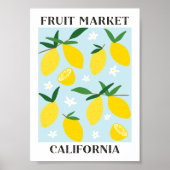 Fruitmarkt Californië Geel citroenvoer Poster (Voorkant)
