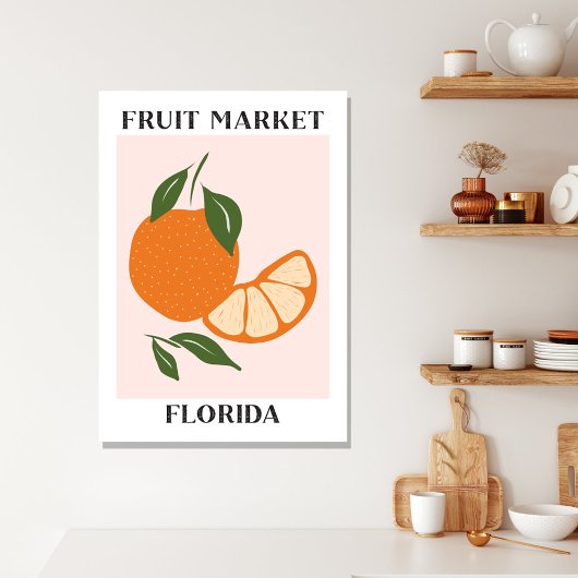Fruitmarkt Florida Sinaasappel Food Canvas Afdruk