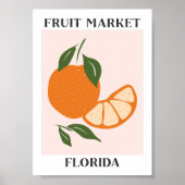 Fruitmarkt Florida Sinaasappel Voedsel Poster (Voorkant)