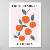 Fruitmarkt Georgië Oranje perzik voedsel Poster (Voorkant)