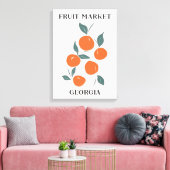 Fruitmarkt Georgië Oranje perziken Voedsel Canvas Afdruk (Insitu (Woonkamer))