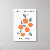 Fruitmarkt Georgië Oranje perziken Voedsel Canvas Afdruk (Voorkant)