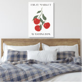 Fruitmarkt Washington Rode Appels Voedsel Canvas Afdruk (Insitu (Slaapkamer))