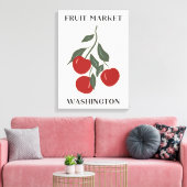 Fruitmarkt Washington Rode Appels Voedsel Canvas Afdruk (Insitu (Woonkamer))
