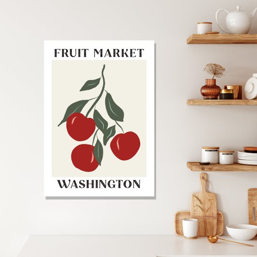 Fruitmarkt Washington Rode Appels Voedsel Canvas Afdruk