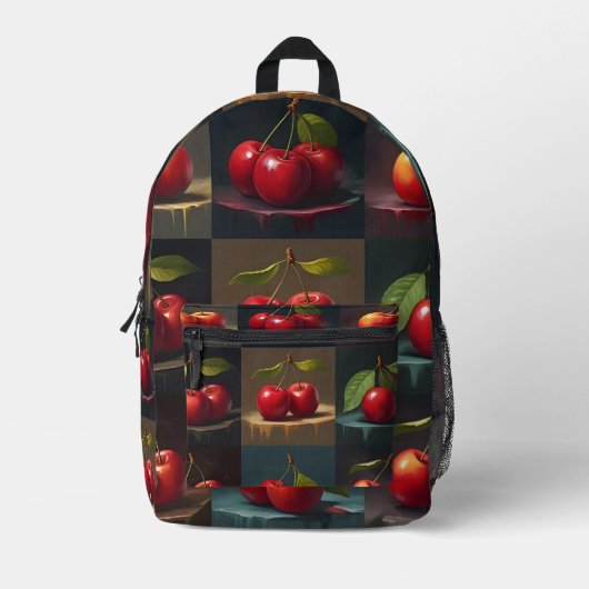 Fruitmuze: kersendoek bedrukte rugzak (Voorkant)