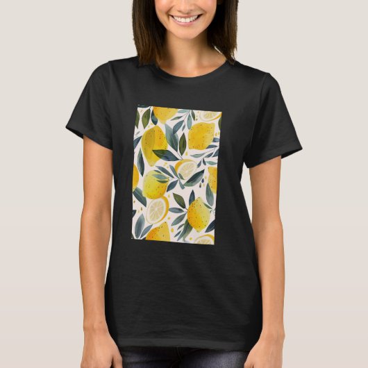 fruitpatroon Art Lemon 2 T-shirt (Voorkant)