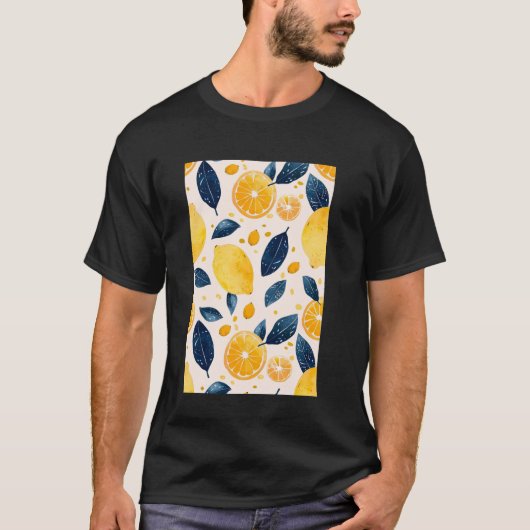fruitpatroon Art Lemon 3 T-shirt (Voorkant)