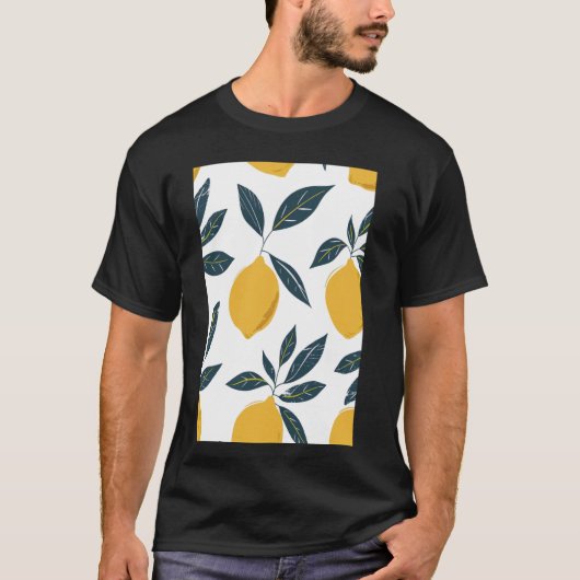 fruitpatroon Art Lemon T-shirt (Voorkant)