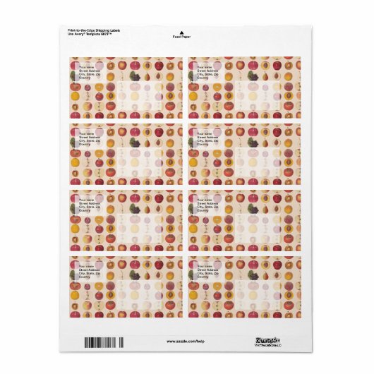  fruitpatroon etiket (Full Sheet)