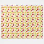 Fruitpatroon Fleece Deken (Voorkant (Horizontaal))
