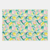 Fruitpatroon  |  Koel Teal Inpakpapier Vel (Voorkant 2)