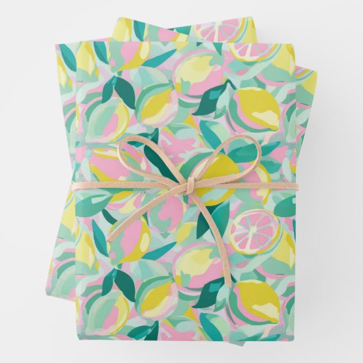 Fruitpatroon  |  Koel Teal Inpakpapier Vel (In situ)