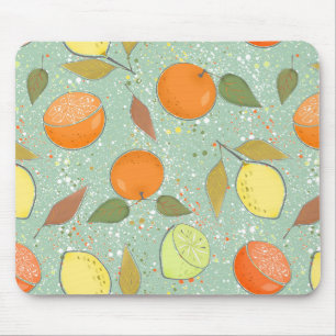 Fruitpatroon met citroenen, sinaasappels muismat