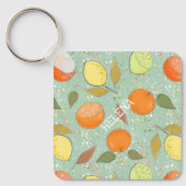 Fruitpatroon met citroenen, sinaasappels sleutelhanger (Voorkant)